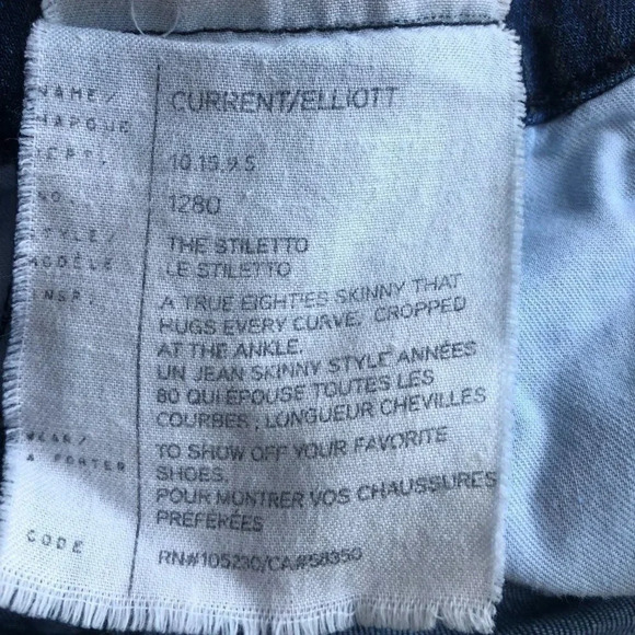 Current / Elliott The Stiletto Subtle Stripe Skinny Leg Jeans - Picture 8 of 9